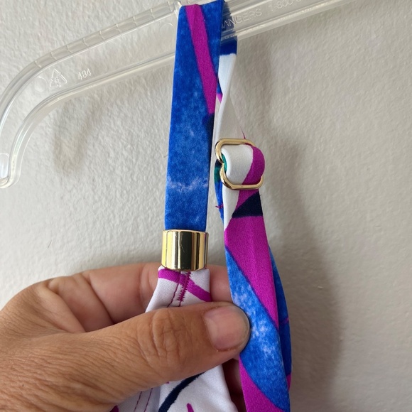 Tankini Plus Sz 18W Tropical Adj Straps Pullover Stretch Top Layered Ruffle - Picture 8 of 8